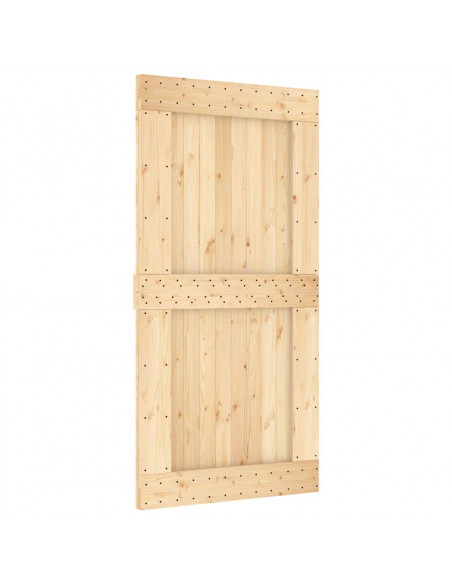 Porta Scorrevole con Set Hardware 100x210cm Legno Massello Pino