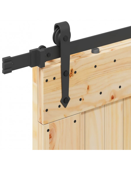 Porta Scorrevole con Set Hardware 100x210cm Legno Massello Pino