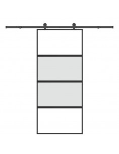Porta Scorrevole Ferramenta 90x205 cm Vetro Temperato Alluminio