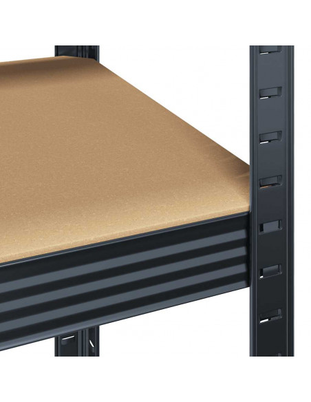 Scaffali Resistenti 5 Ripiani 2pz Antracite Acciaio&Multistrato