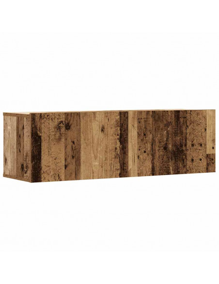 Set Mobile TV 6 pz Montato a Parete Legno Antico in Truciolato