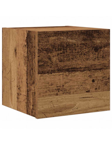 Set Mobile TV 7 pz Montato a Parete Legno Antico in Truciolato