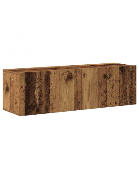 Set Mobile TV 7 pz Montato a Parete Legno Antico in Truciolato