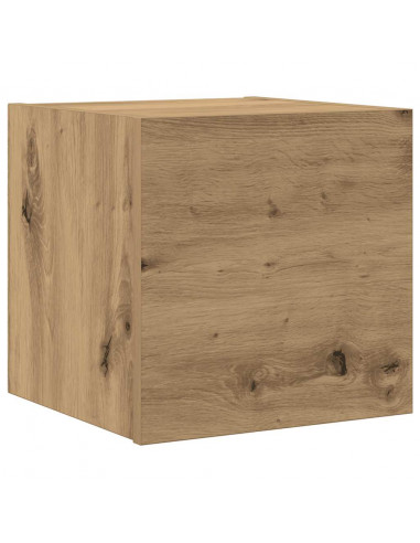 Set Mobile TV 7 pz Montato a Parete Rovere in Legno Multistrato