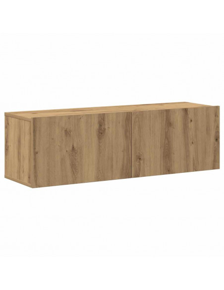 Set Mobile TV 7 pz Montato a Parete Rovere in Legno Multistrato