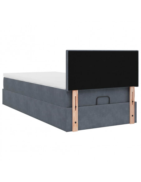 Struttura Letto Pouf con Materasso 180x200 cm in Velluto
