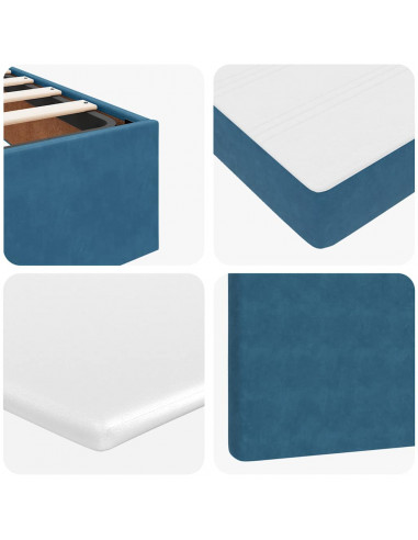 Struttura Letto Pouf con Materasso 180x200 cm in Velluto