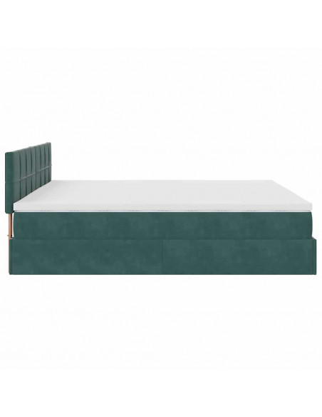 Struttura Letto Pouf con Materasso 180x200 cm in Velluto