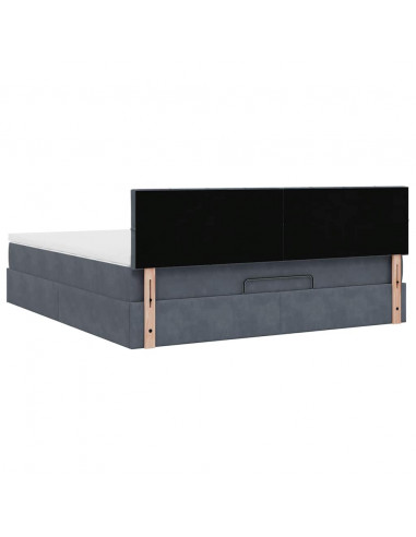 Struttura Letto Pouf con Materasso 180x200 cm in Velluto