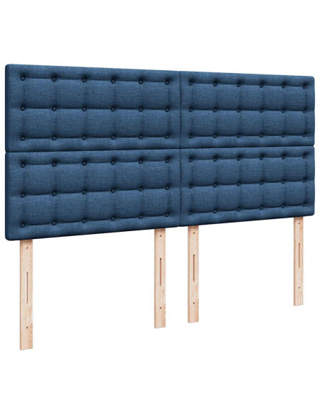 Struttura Letto Pouf con Materasso Blu 180x200cm in Tessuto