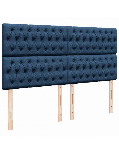 Struttura Letto Pouf con Materasso Blu 180x200cm in Tessuto