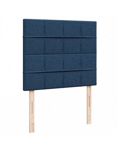 Struttura Letto Pouf con Materasso Blu 120x200 cm in Tessuto