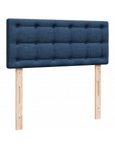 Struttura Letto Pouf con Materasso Blu 120x190 cm in Tessuto 2