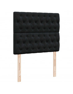 Struttura Letto Pouf con Materasso Nero 120x190 cm in Tessuto