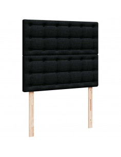 Struttura Letto Pouf con Materasso Nero 120x190 cm in Tessuto