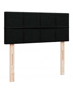 Struttura Letto Pouf con Materasso Nero 120x190 cm in Tessuto