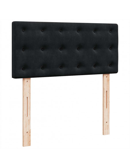 Struttura Letto Pouf con Materasso Nero 100x200 cm Velluto
