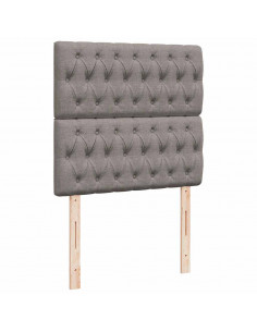 Struttura Letto Pouf con Materasso Tortora 90x190 cm in Tessuto 2