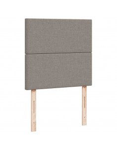 Struttura Letto Pouf con Materasso Tortora 90x190 cm in Tessuto 2