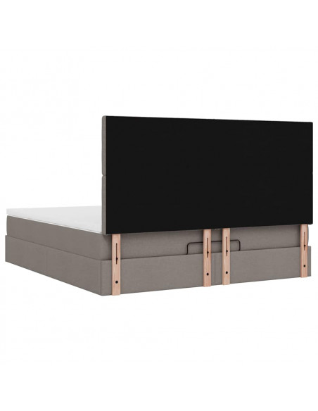 Struttura Letto Pouf con Materasso Tortora 160x200cm in Tessuto