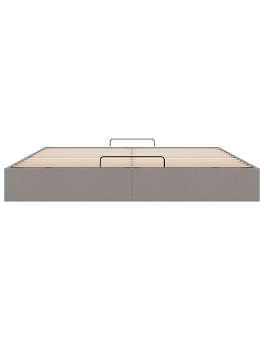 Struttura Letto Pouf senza Materasso Tortora 200x200 cm Tessuto