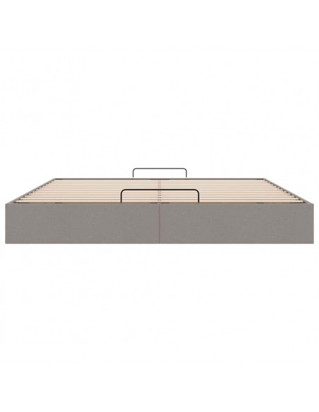 Struttura Letto Pouf senza Materasso Tortora 200x200 cm Tessuto