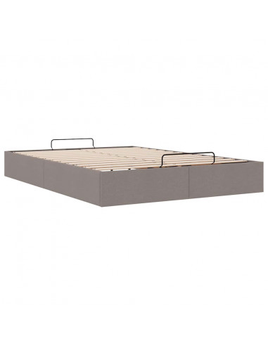 Struttura Letto Pouf senza Materasso Tortora 140x200cm Tessuto