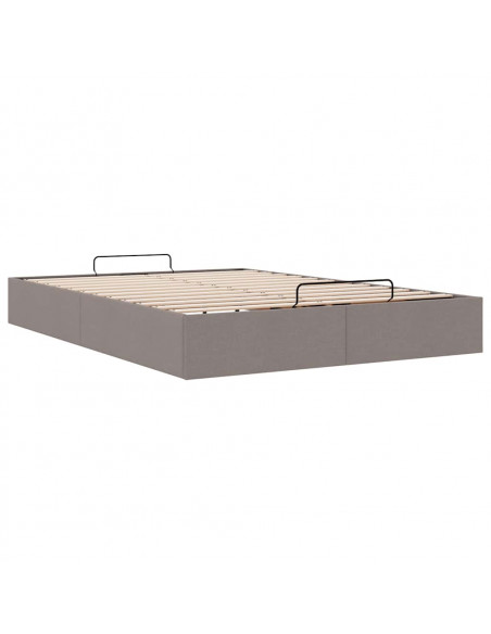 Struttura Letto Pouf senza Materasso Tortora 140x200cm Tessuto