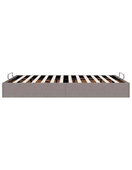 Struttura Letto Pouf senza Materasso Tortora 140x200cm Tessuto