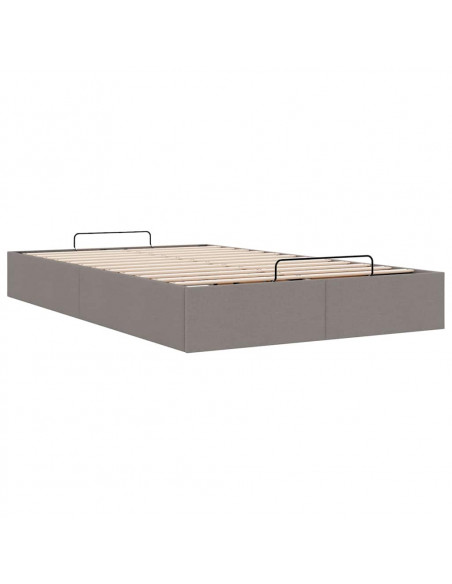 Struttura Letto Pouf senza Materasso Tortora 120x200cm Tessuto