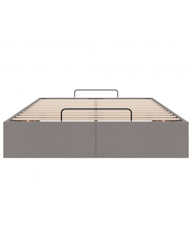 Struttura Letto Pouf senza Materasso Tortora 120x200cm Tessuto