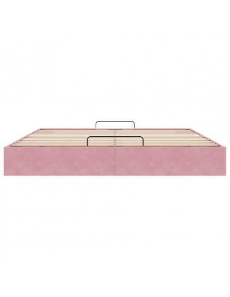 Struttura Letto Pouf senza Materasso Rosa 180x200 cm in Velluto