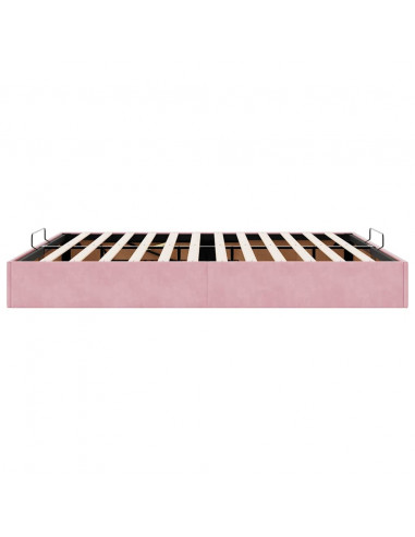 Struttura Letto Pouf senza Materasso Rosa 180x200 cm in Velluto