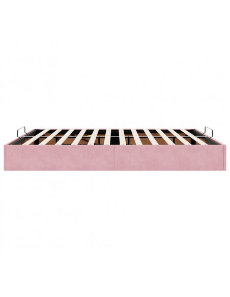 Struttura Letto Pouf senza Materasso Rosa 180x200 cm in Velluto