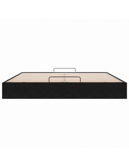 Struttura Letto Pouf senza Materasso Nero 180x200 cm in Velluto
