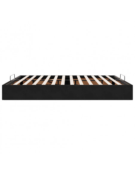 Struttura Letto Pouf senza Materasso Nero 180x200 cm in Velluto