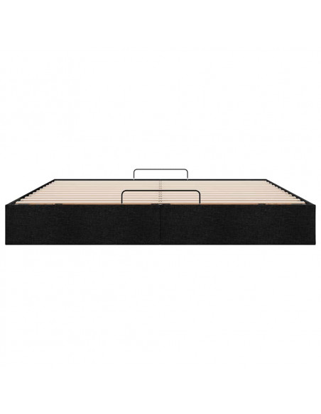 Struttura Letto Pouf senza Materasso Nero 180x200 cm in Tessuto