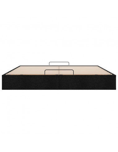 Struttura Letto Pouf senza Materasso Nero 160x200 cm in Tessuto