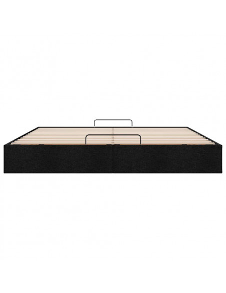 Struttura Letto Pouf senza Materasso Nero 160x200 cm in Tessuto
