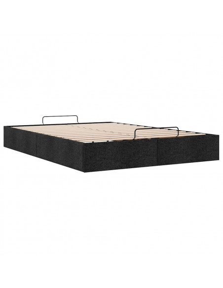 Struttura Letto Pouf senza Materasso Nero 140x200 cm in Tessuto
