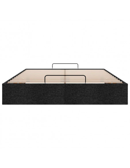 Struttura Letto Pouf senza Materasso Nero 140x200 cm in Tessuto