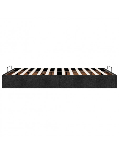 Struttura Letto Pouf senza Materasso Nero 140x200 cm in Tessuto