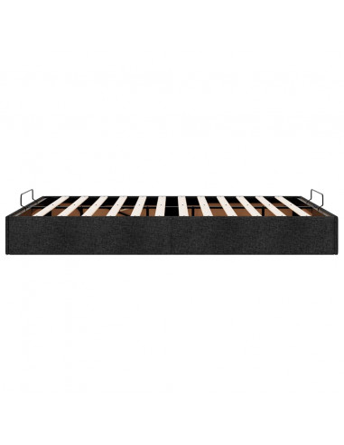 Struttura Letto Pouf senza Materasso Nero 140x190 cm in Tessuto