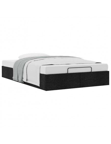 Struttura Letto Pouf senza Materasso Nero 120x200 cm in Tessuto