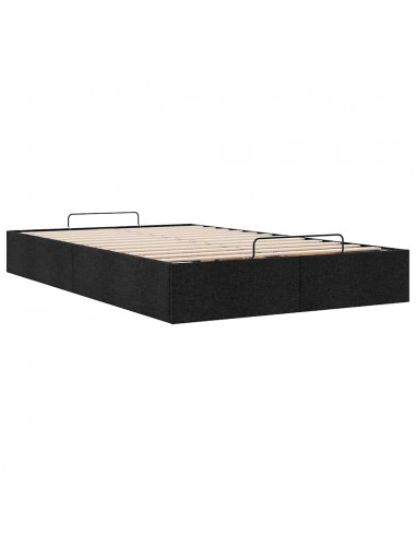 Struttura Letto Pouf senza Materasso Nero 120x200 cm in Tessuto