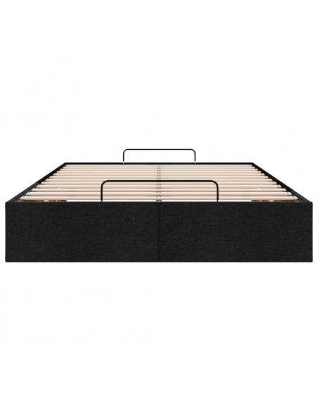 Struttura Letto Pouf senza Materasso Nero 120x200 cm in Tessuto