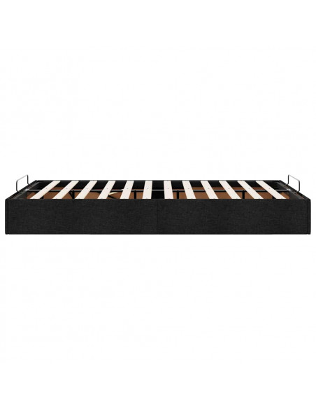 Struttura Letto Pouf senza Materasso Nero 120x200 cm in Tessuto