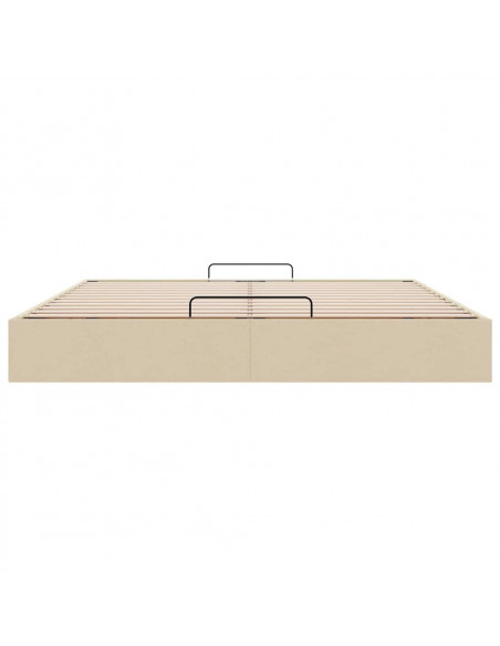 Struttura Letto Pouf senza Materasso Crema 180x200 cm Tessuto
