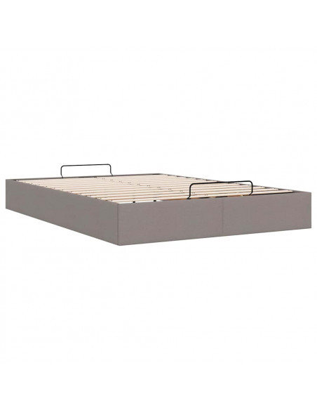Struttura Letto Pouf senza Materasso Crema 140x200 cm Tessuto