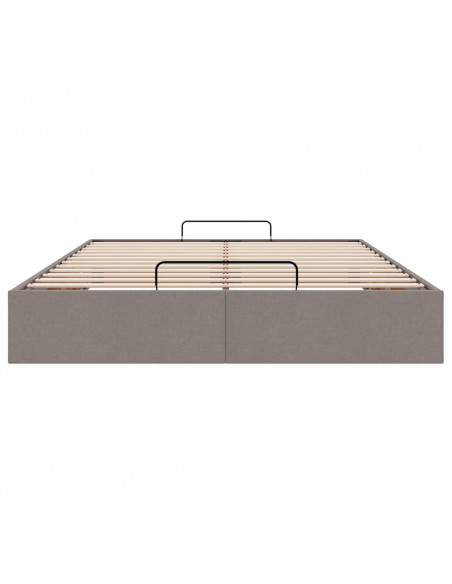 Struttura Letto Pouf senza Materasso Crema 140x200 cm Tessuto
